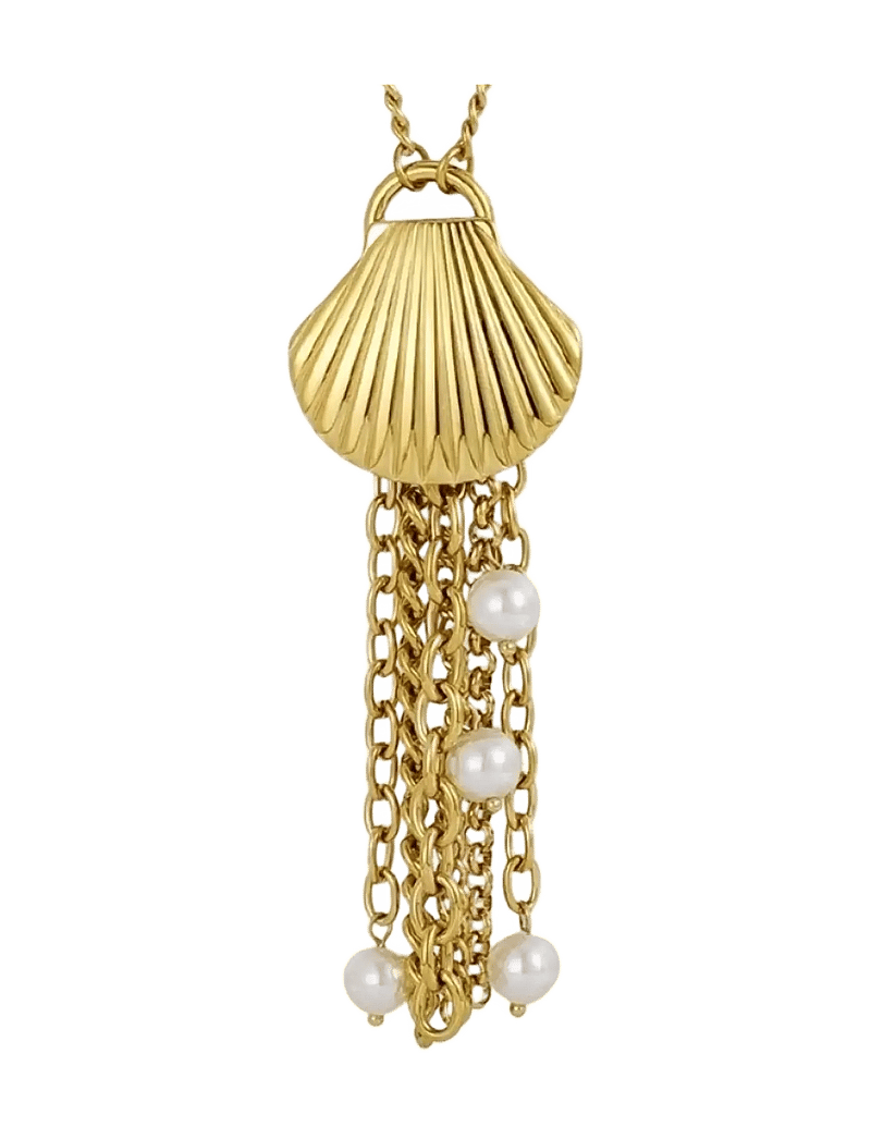 Bud to rose - Marbella Fringe Necklace Gold - statement-ketten - gold - 0