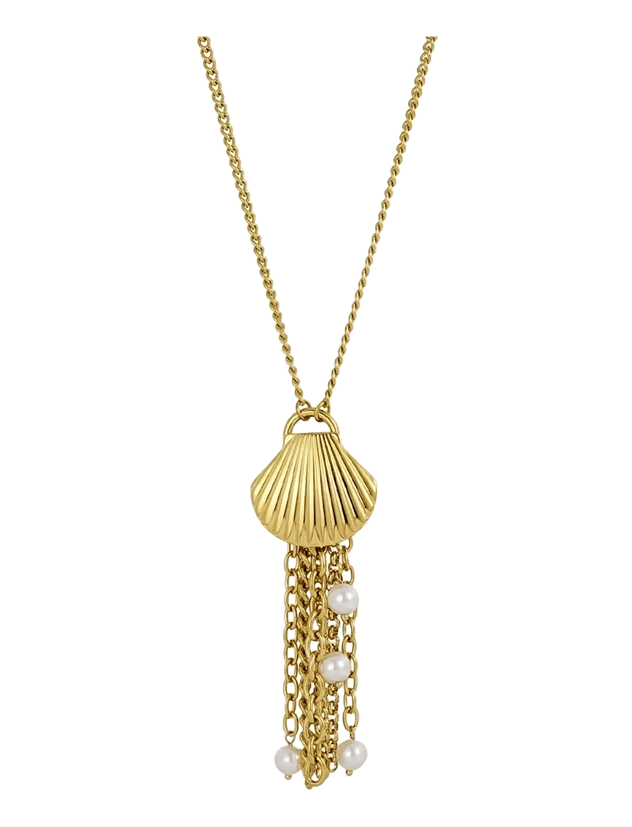 Bud To Rose - Marbella Fringe Necklace Gold - statement-ketten - gold - 0
