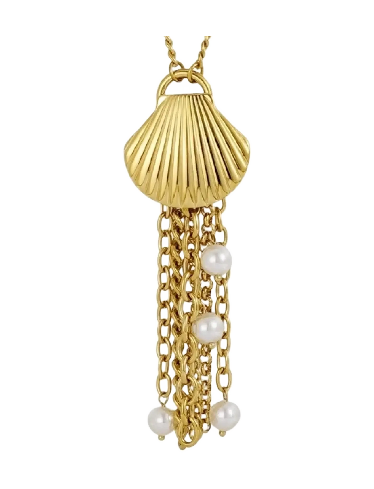 Bud to rose Marbella Fringe Necklace Gold - Modern femininity - GOLD / gold