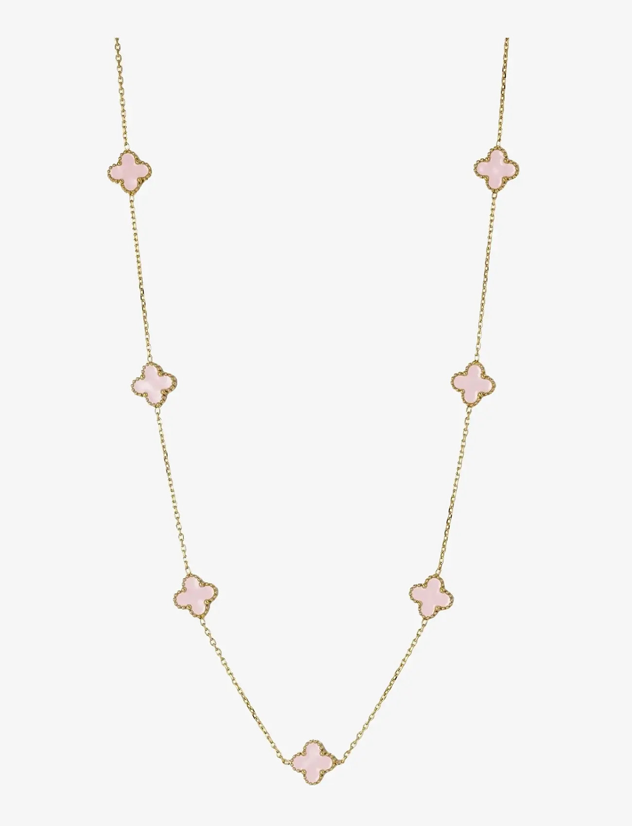 Bud to rose - Clover Multi Necklace Pink/Gold - halskæder - gold - 1