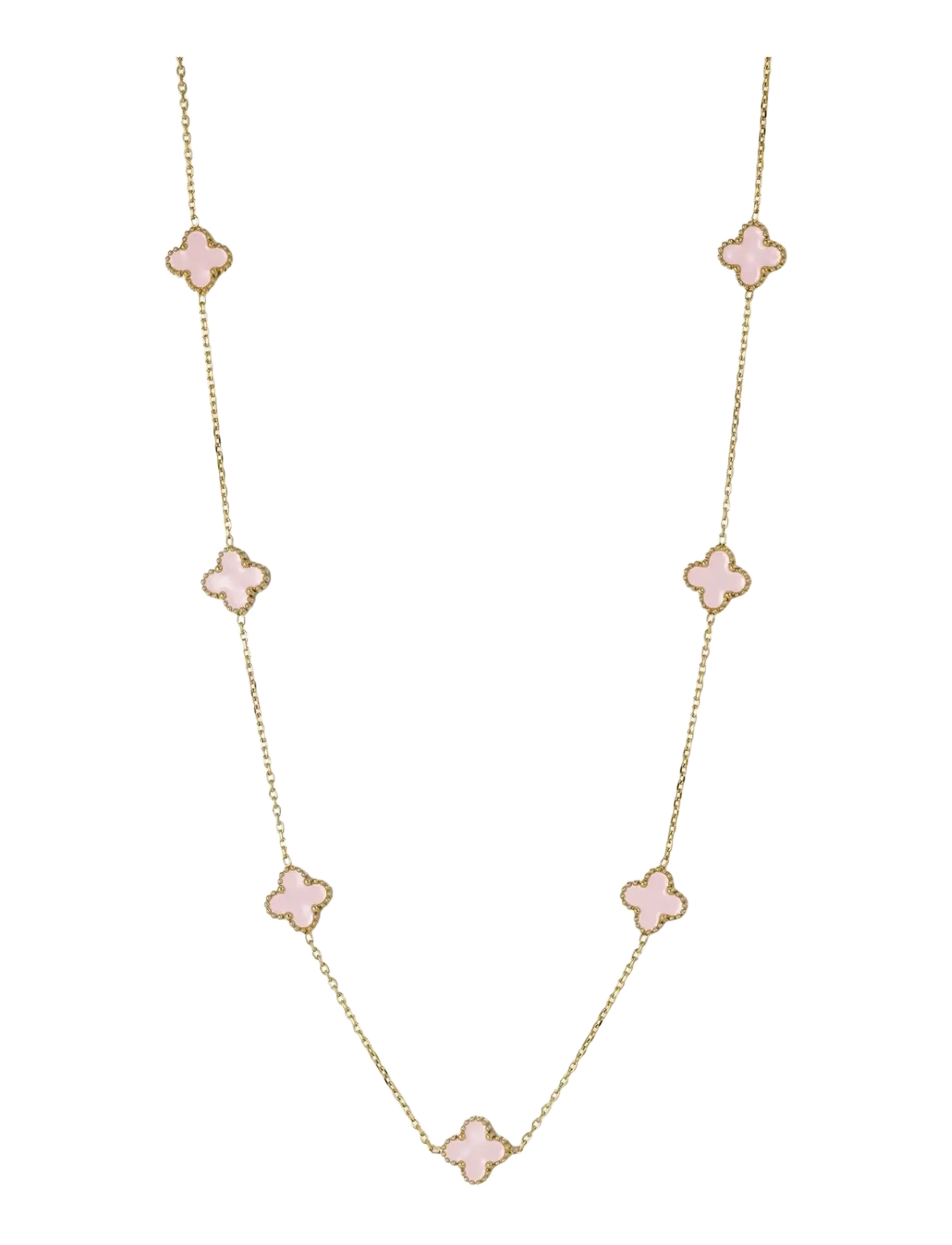 Bud to rose Clover Multi Necklace Pink/Gold - Birthday - GOLD / pink/rose