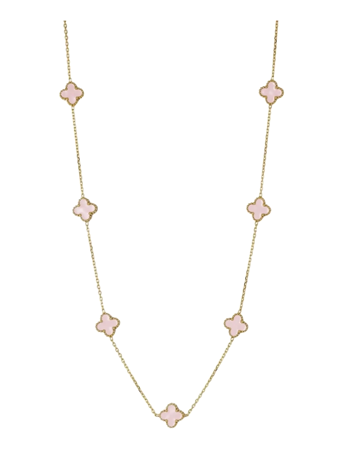 Bud To Rose Clover Multi Necklace Pink/Gold - Fødselsdag - GOLD / pink/rose