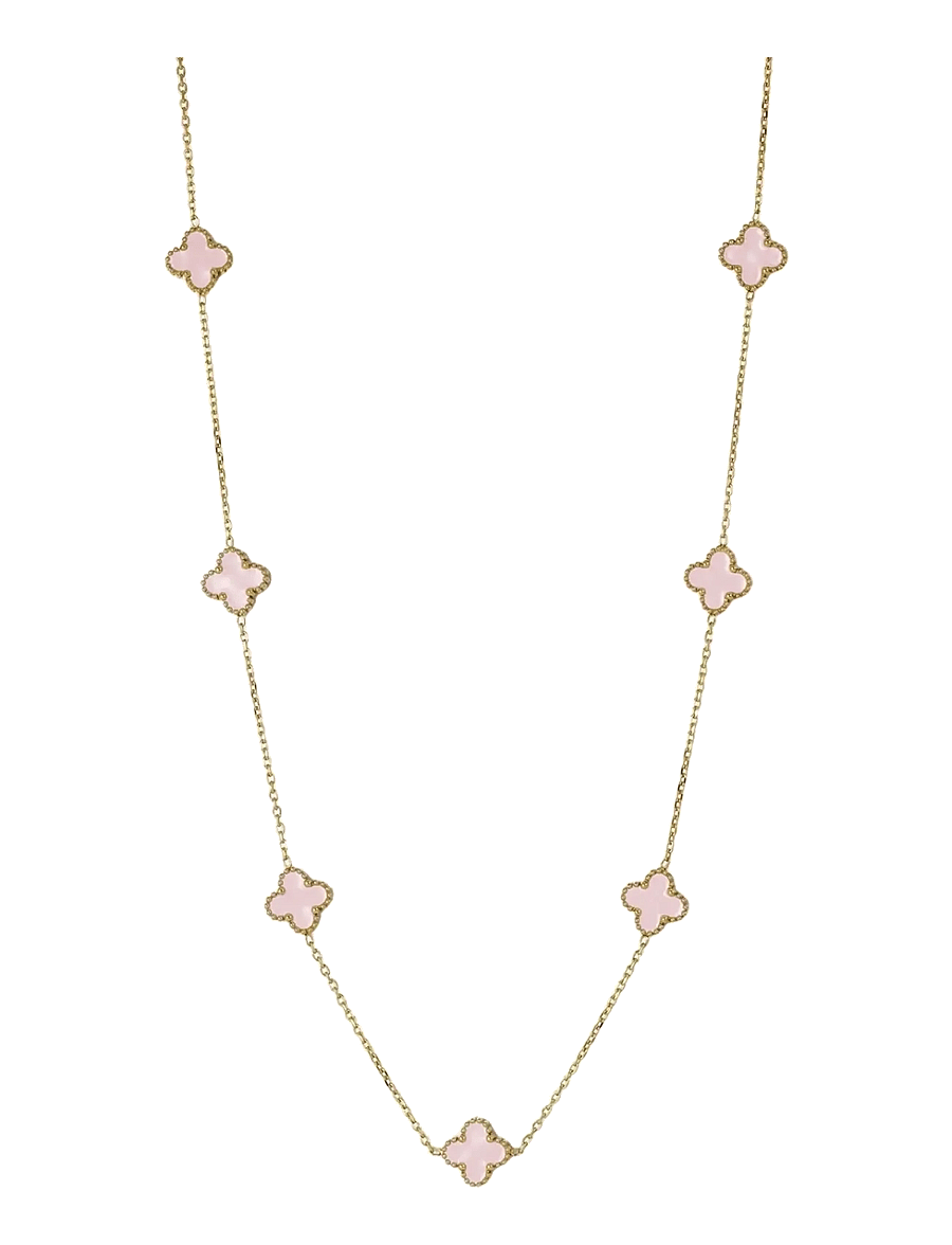 Bud To Rose - Clover Multi Necklace Pink/Gold - halsketten - gold - 1