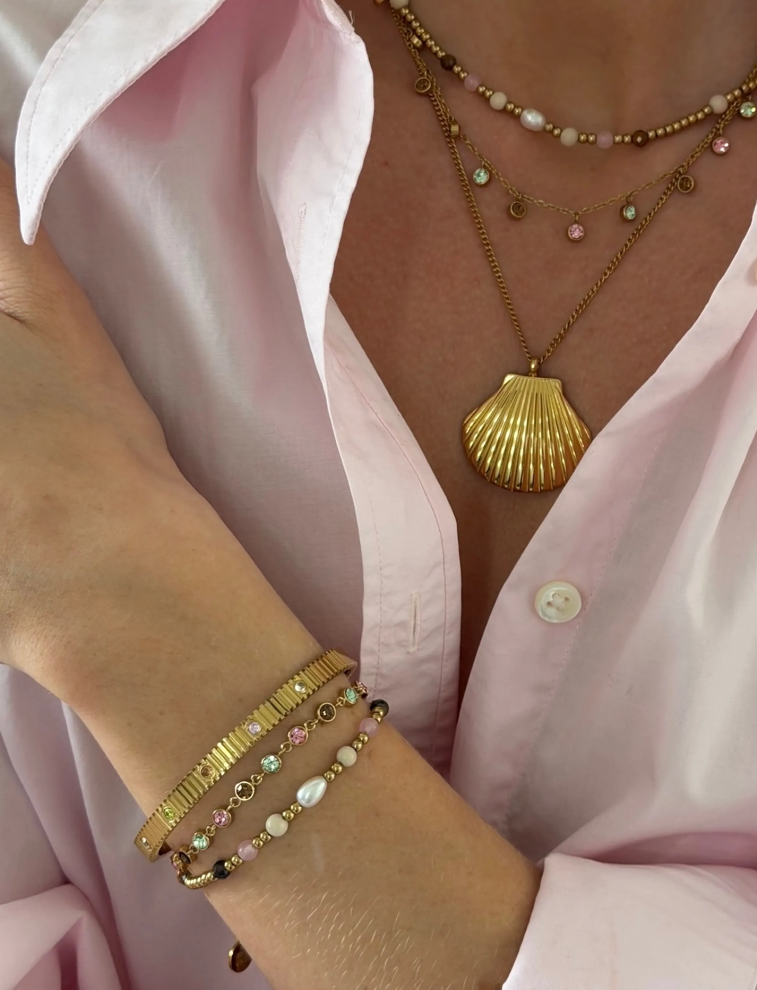 Bud To Rose Lima Bracelet Mix/Gold, One Size, Bracelets, Gold - Chain Frauen