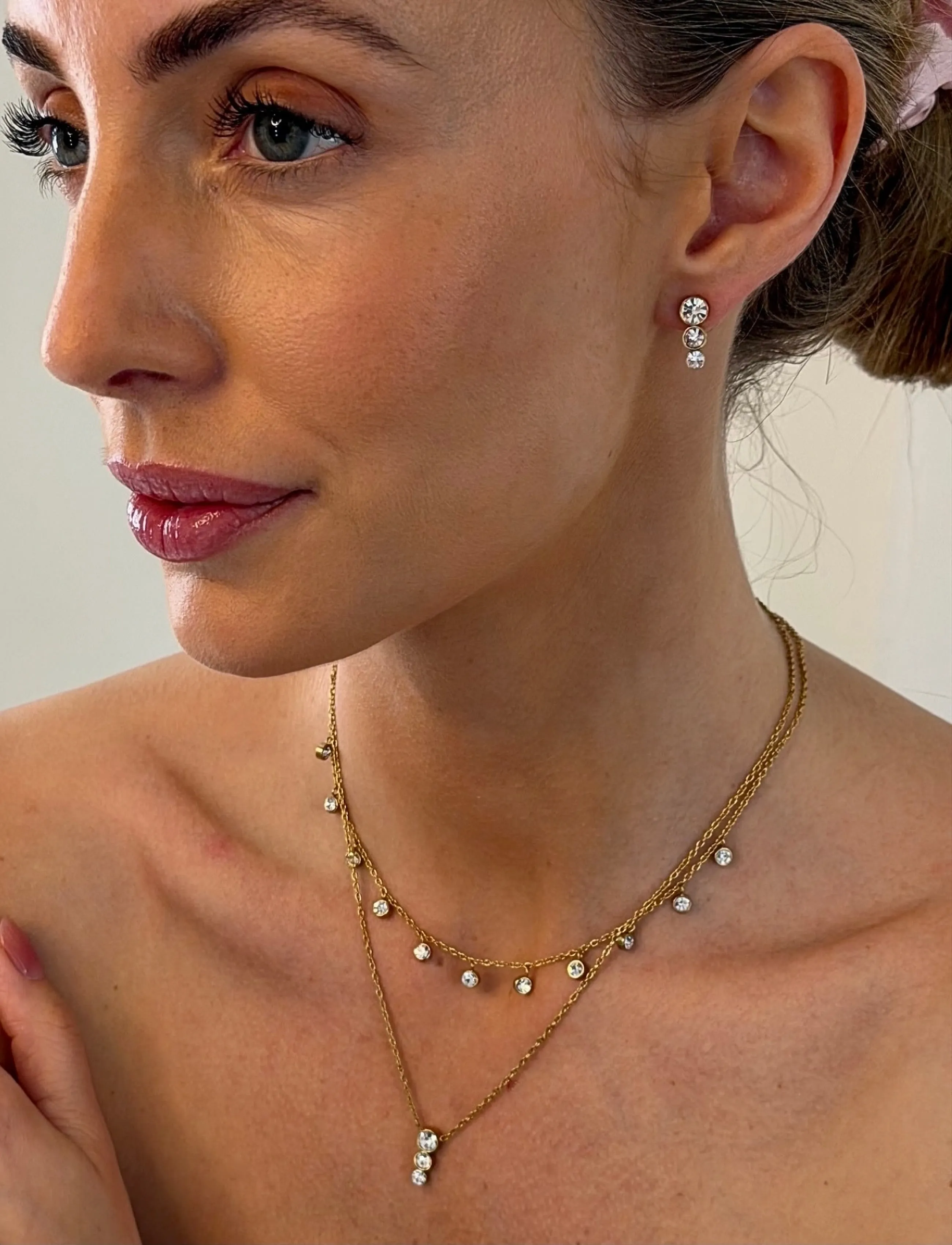 Bud To Rose Lima Charm Necklace Clear/Gold, One Size, Necklaces, Gold - Chain Frauen
