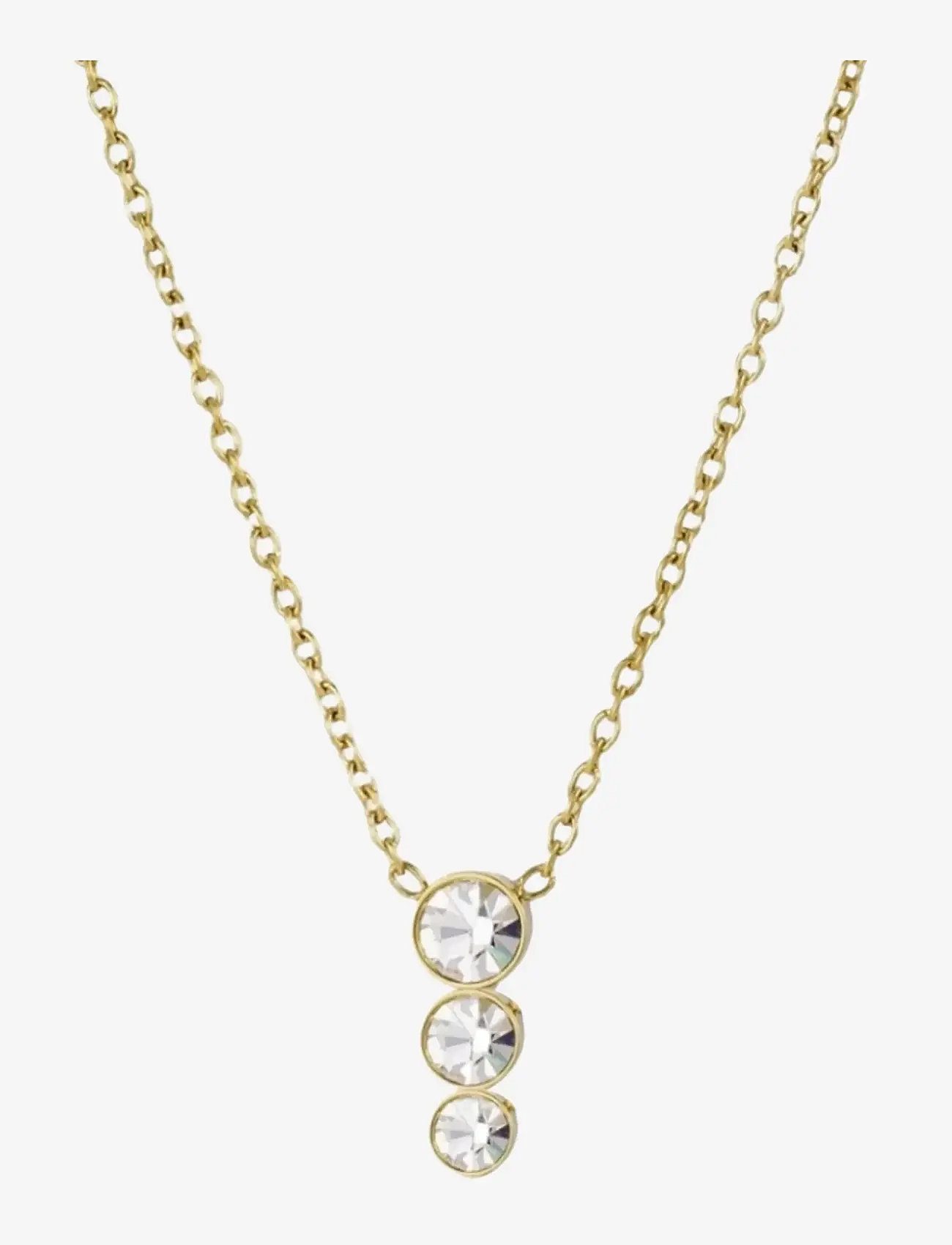 Bud to rose - Lima Necklace Clear/Gold - pendant necklaces - gold - 1