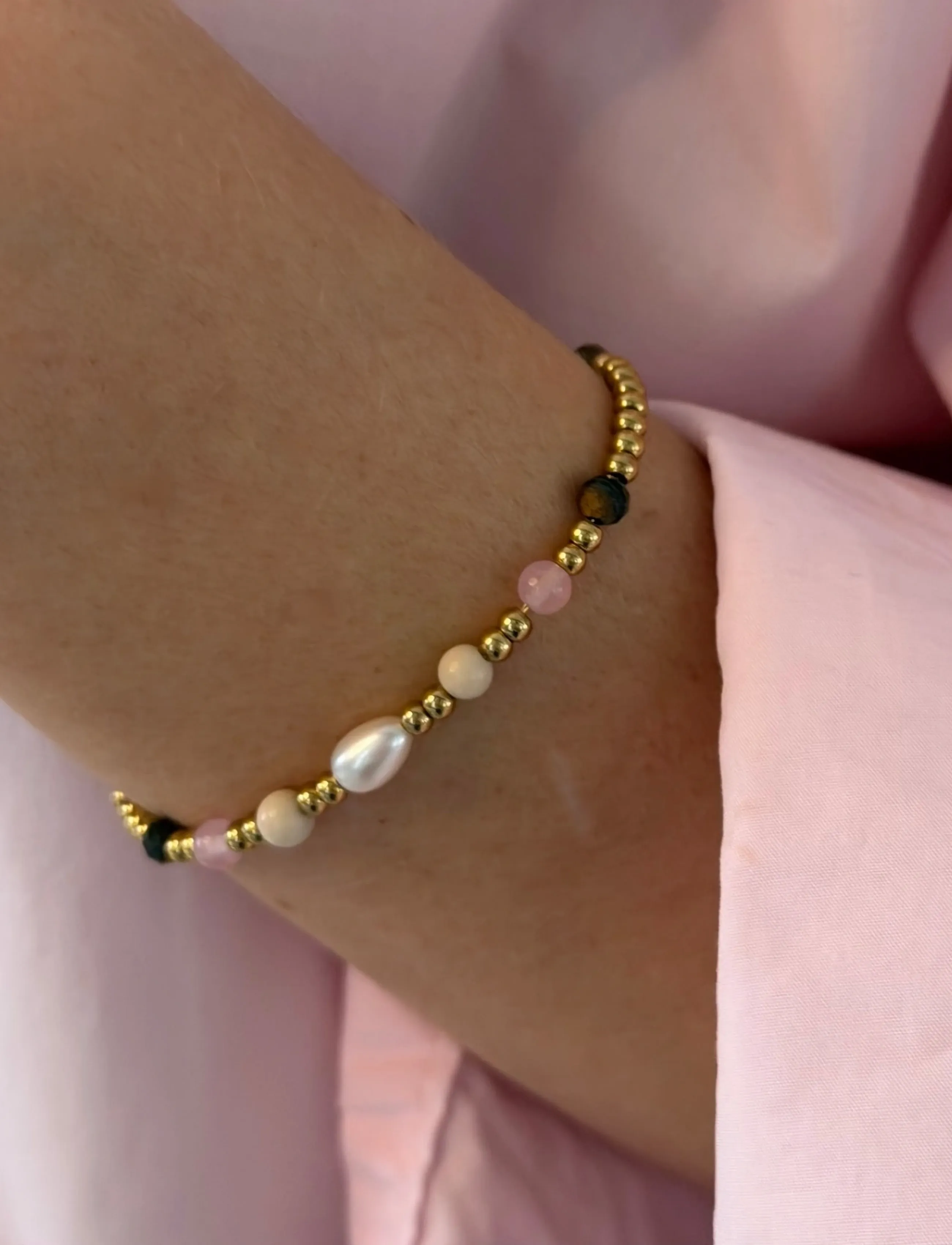Bud To Rose - Cleo Bracelet Mix/Gold - armbånd - gold - 2