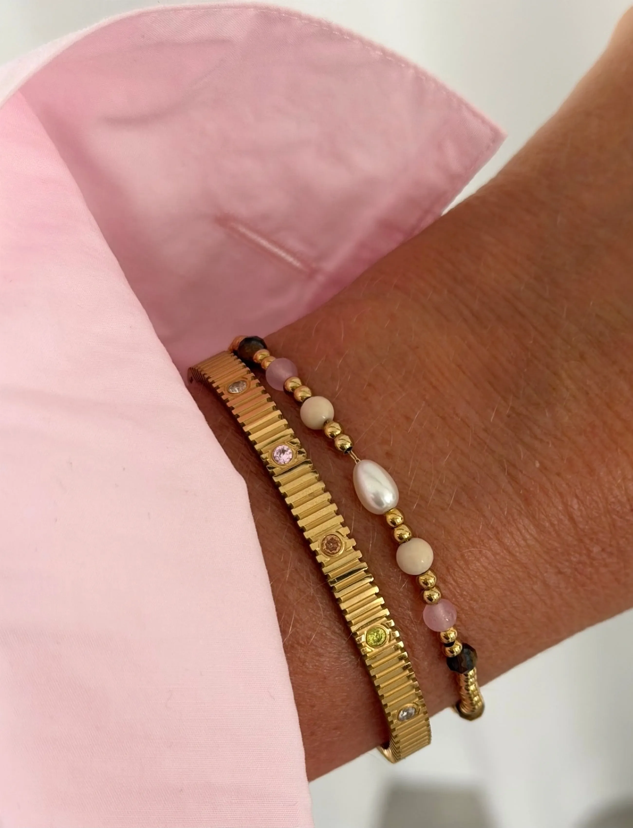 Bud To Rose - Cleo Bracelet Mix/Gold - armbånd - gold - 3