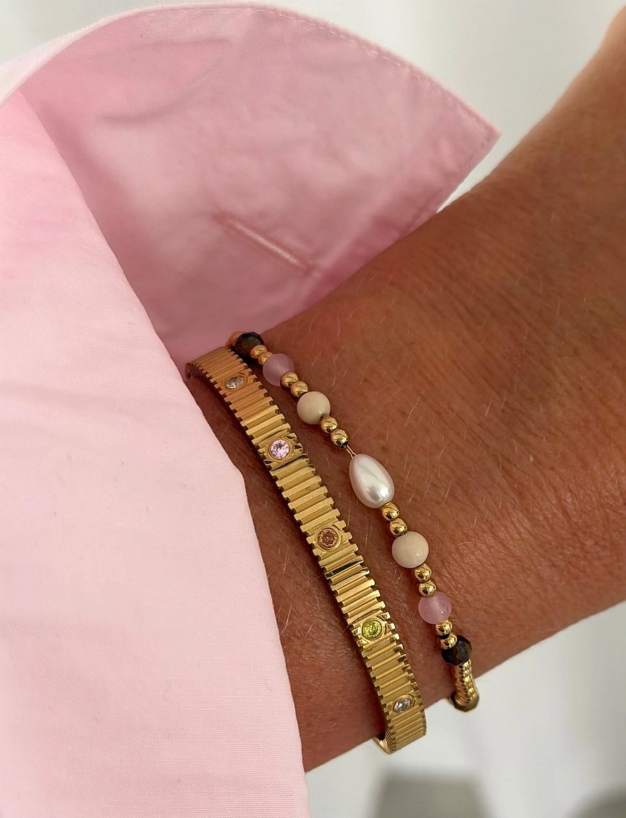 Bud To Rose - Cleo Bracelet Mix/Gold - armbånd - gold - 3