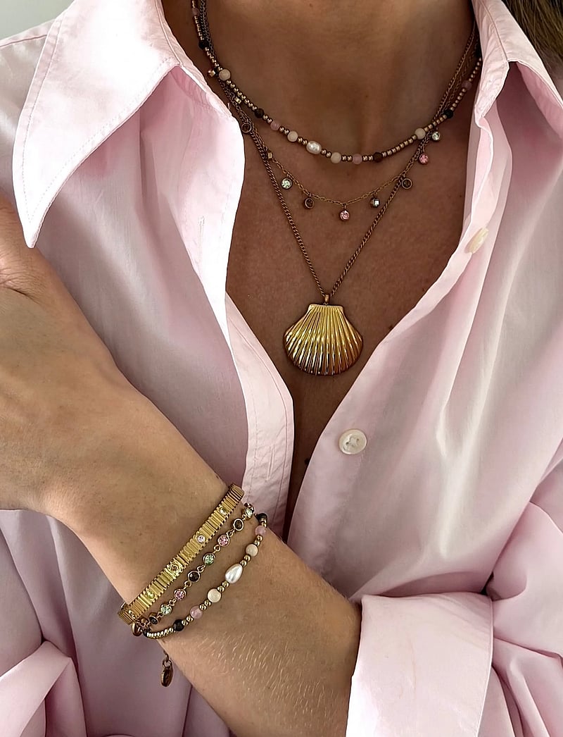 Bud to rose - Cleo Necklace Mix/Gold - kettingen - gold - 0