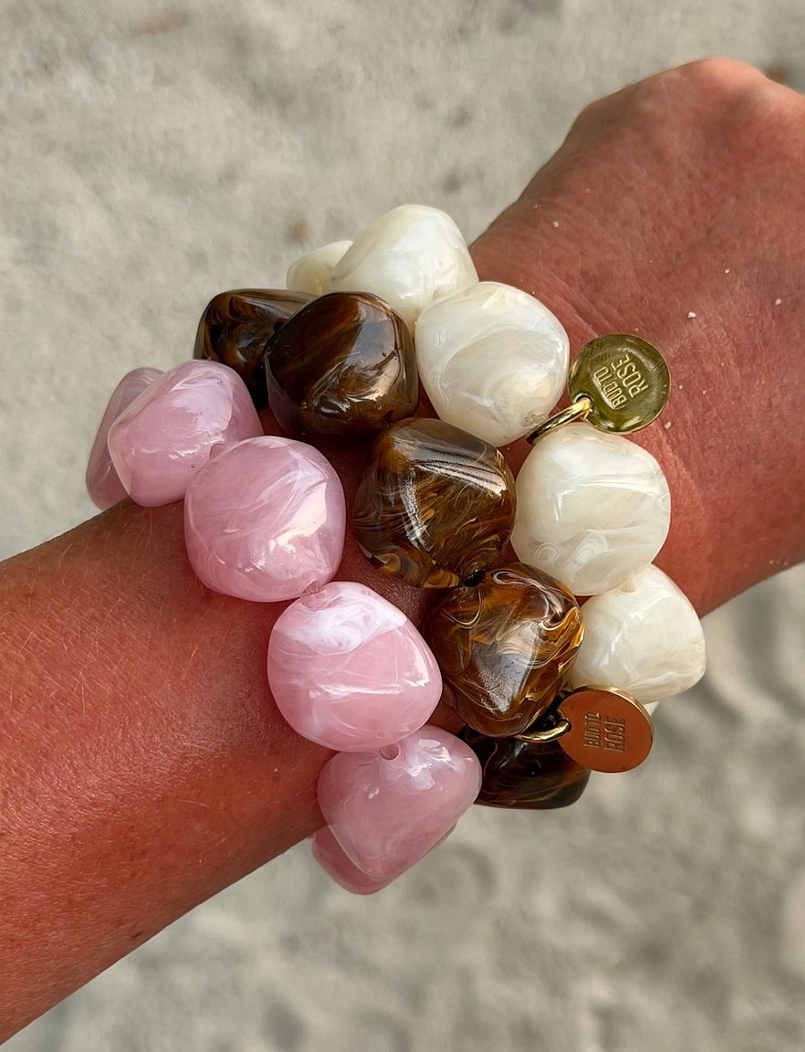 Bud To Rose - Vibe Resin Bracelet Pink - armbånd - pink - 2