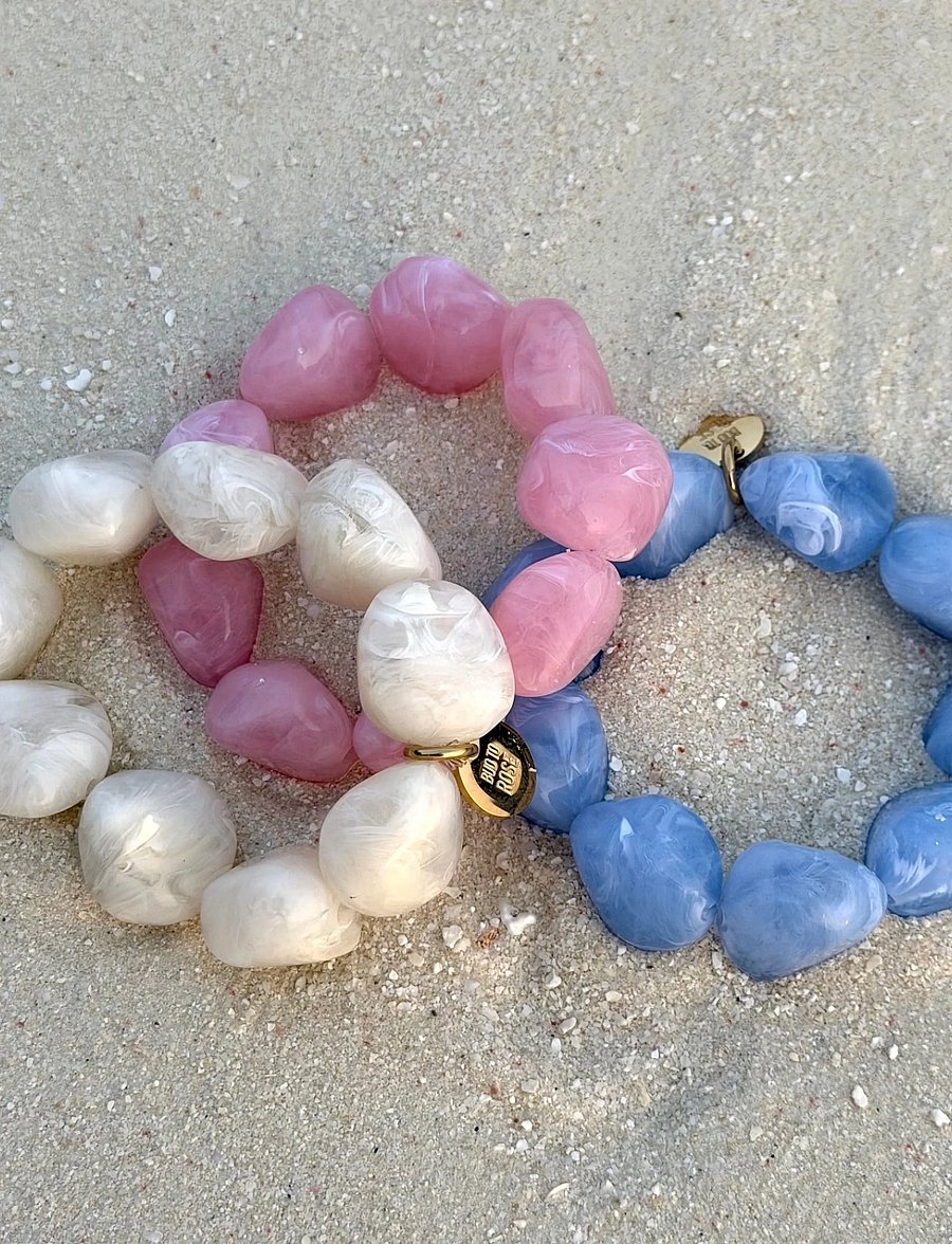 Bud To Rose - Vibe Resin Bracelet Pink - armbånd - pink - 3