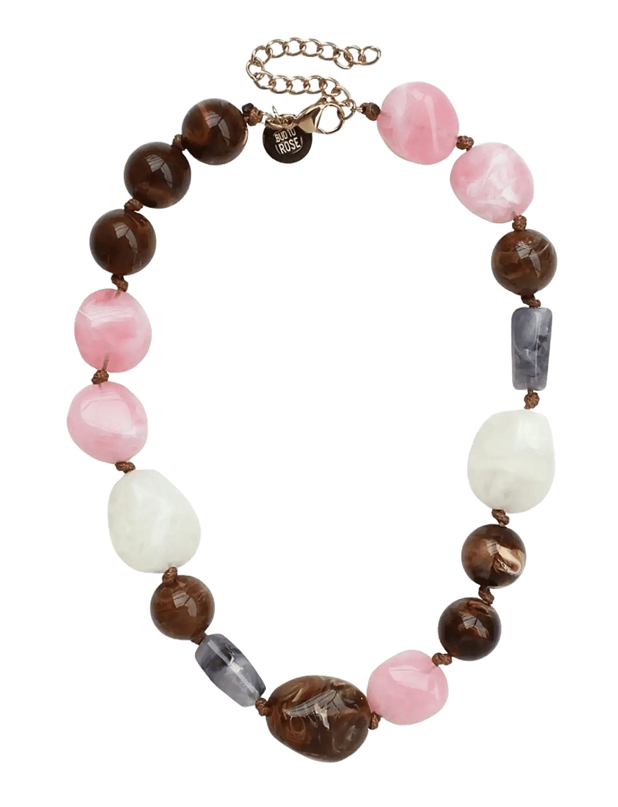 Bud To Rose - Molto Resin Necklace Pink - statement halskæder - pink - 1