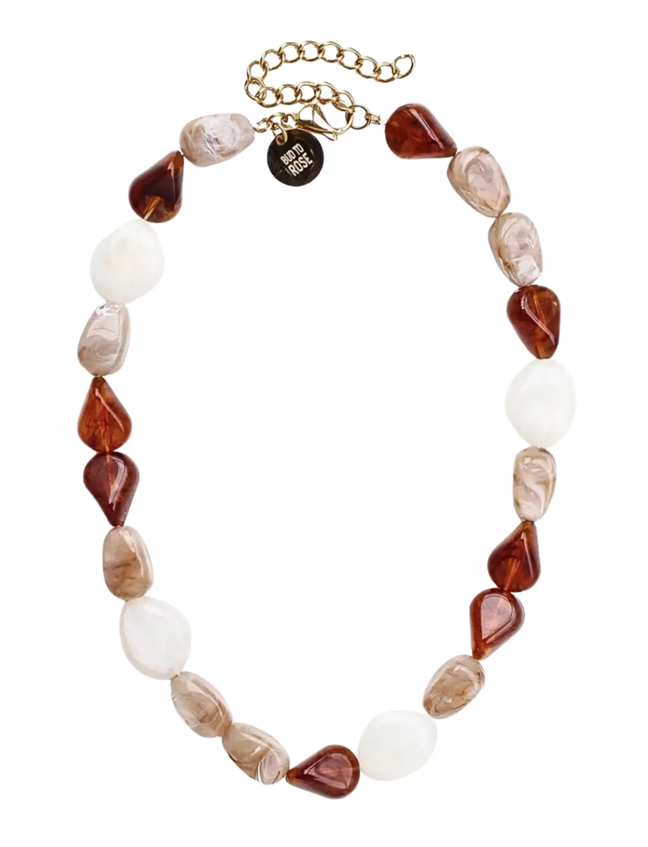 Bud to rose Prisma Resin Necklace Pink/Brown - Special Occasions - IVORY/BROWN / multi