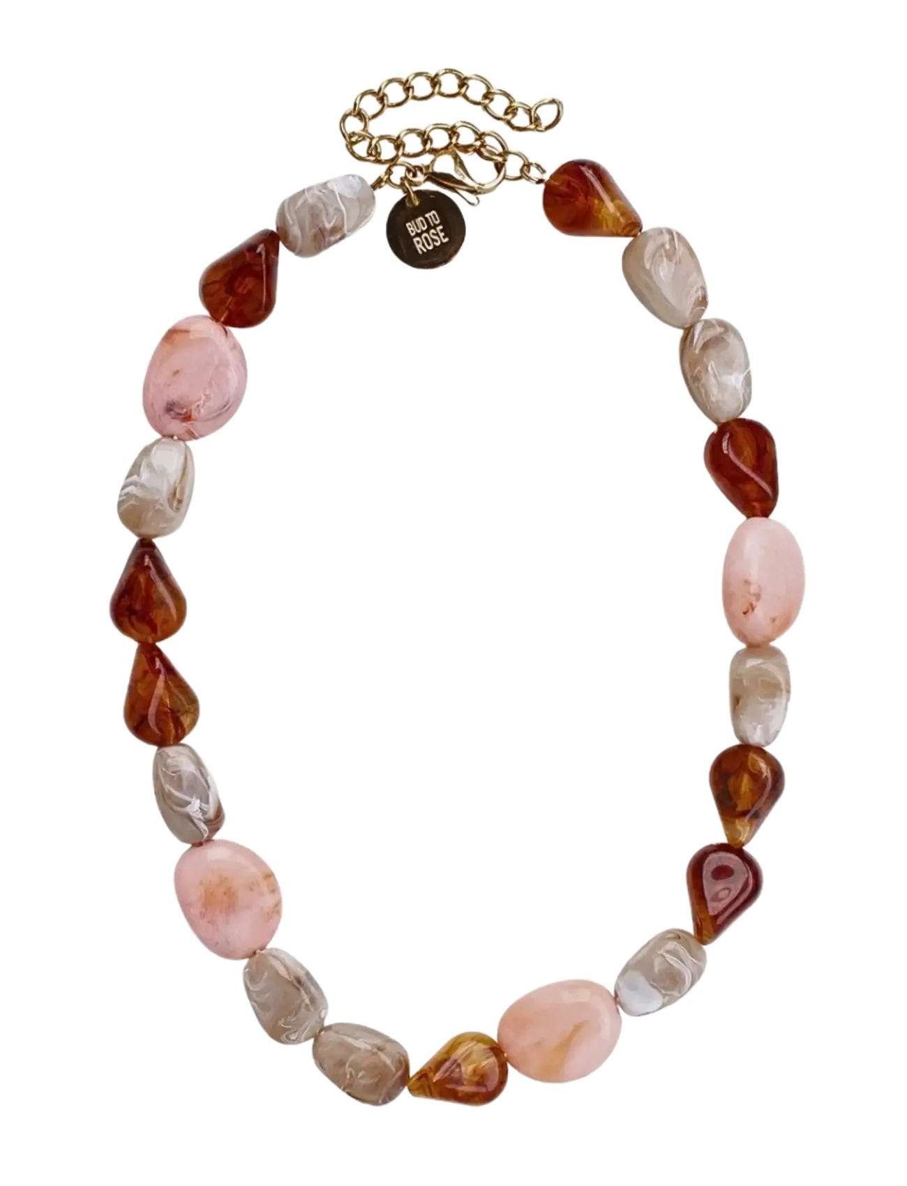Bud to rose Prisma Resin Necklace Pink/Brown - Asusteet - PINK/BROWN / multi