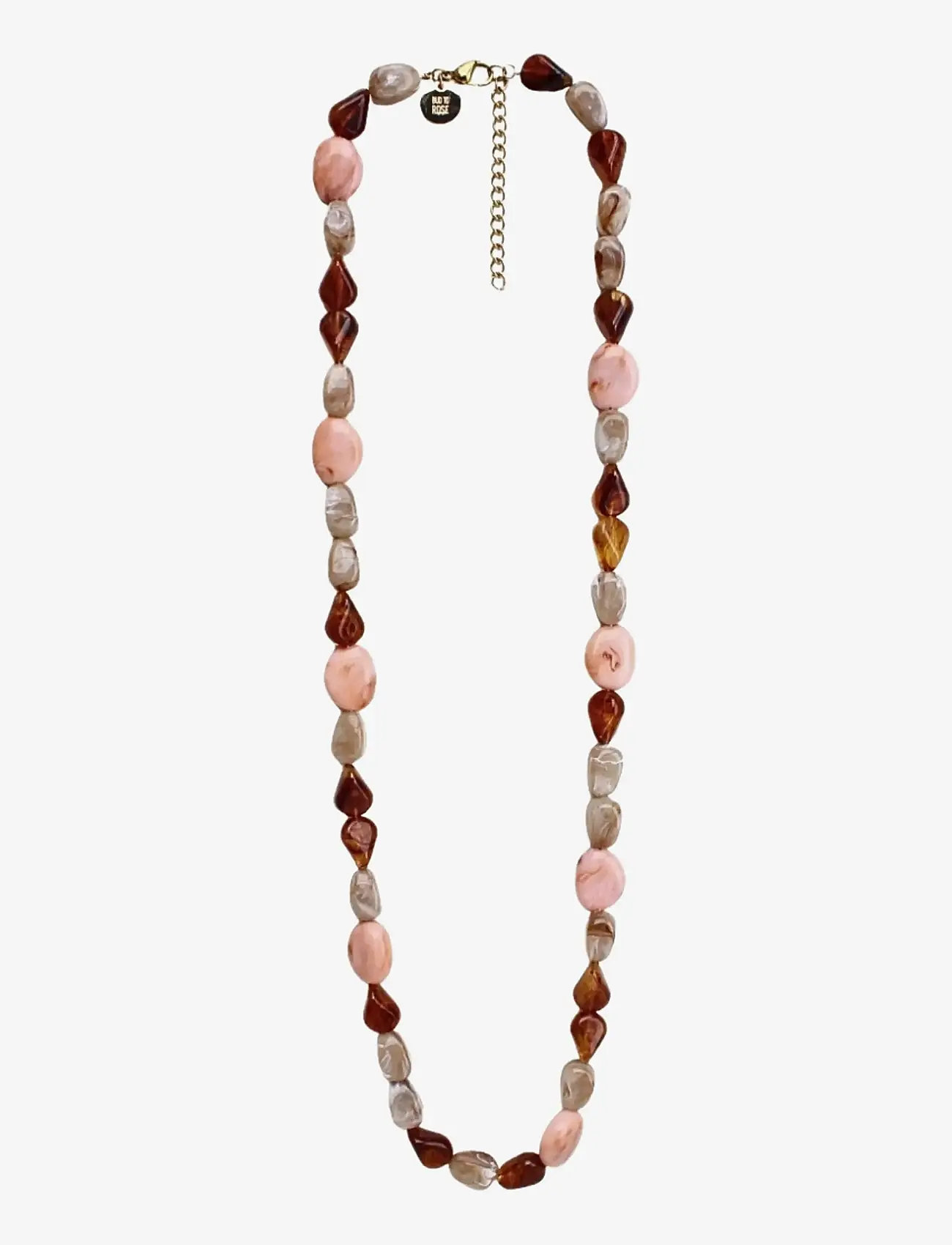 Bud to rose - Prisma Resin Long Necklace Pink/Brown - Áberandi hálsmen - pink/brown - 1