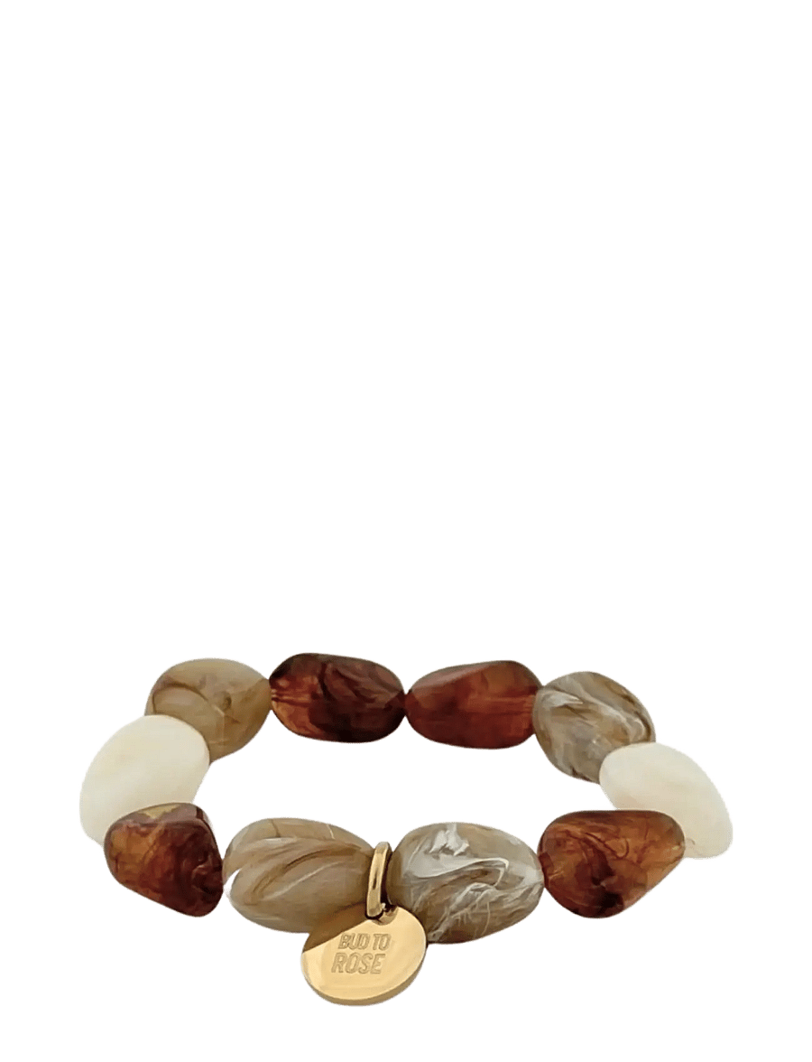 Bud To Rose - Prisma Resin Bracelet Green/Brown - armbånd - ivory/brown - 1