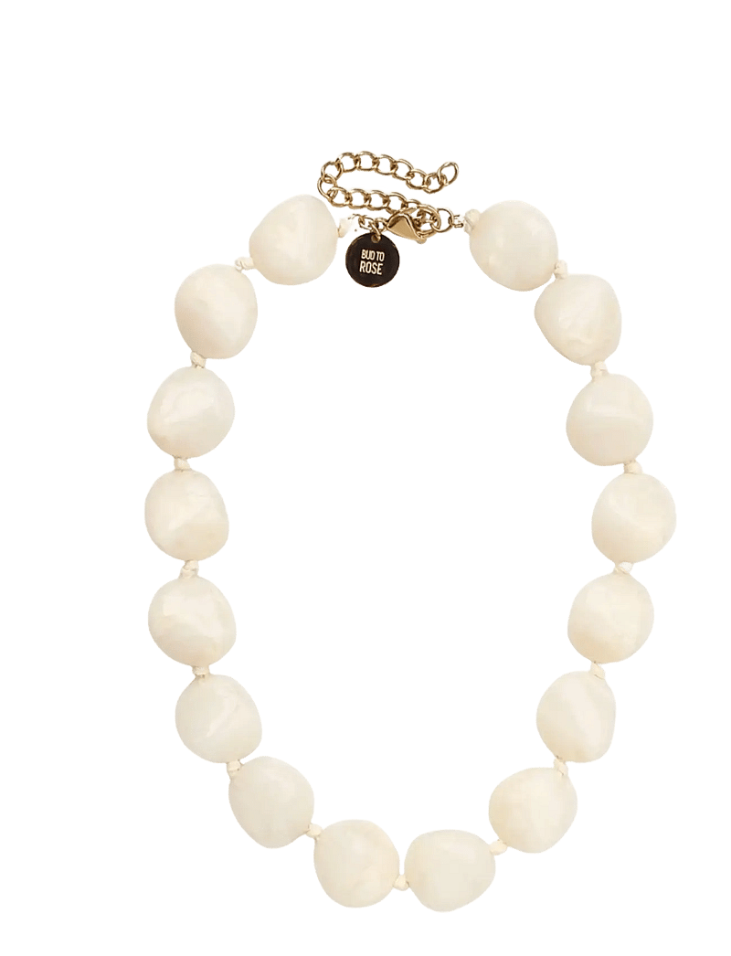 Bud to rose - Vibe Resin Necklace Ivory - statement halskæder - ivory - 1