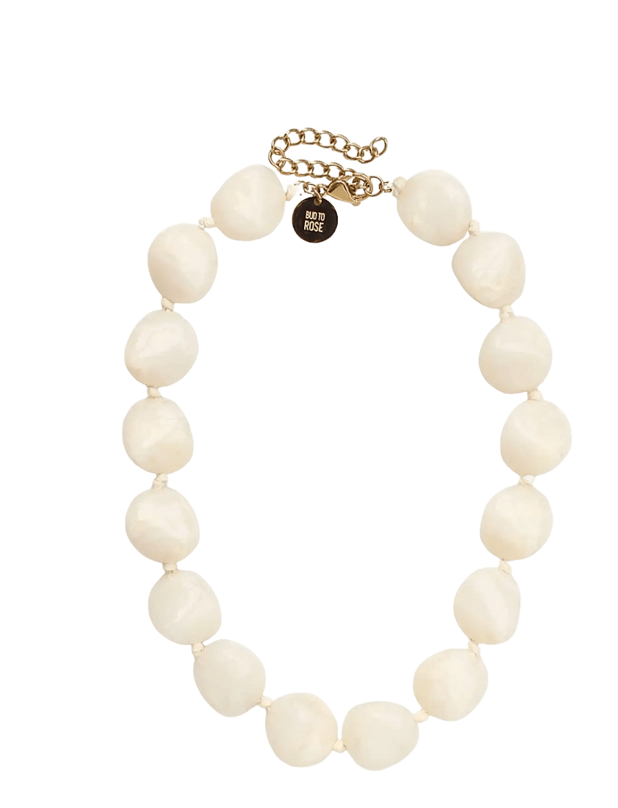 Bud To Rose - Vibe Resin Necklace Ivory - statement halskæder - ivory - 1