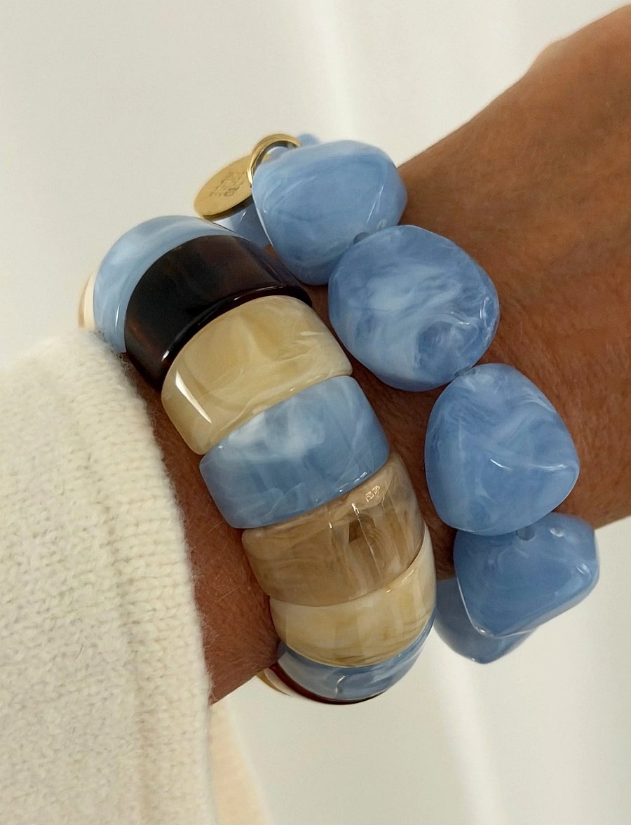 Bud To Rose - Eclipse Resin Bracelet Blue - bracelets - blue - 0