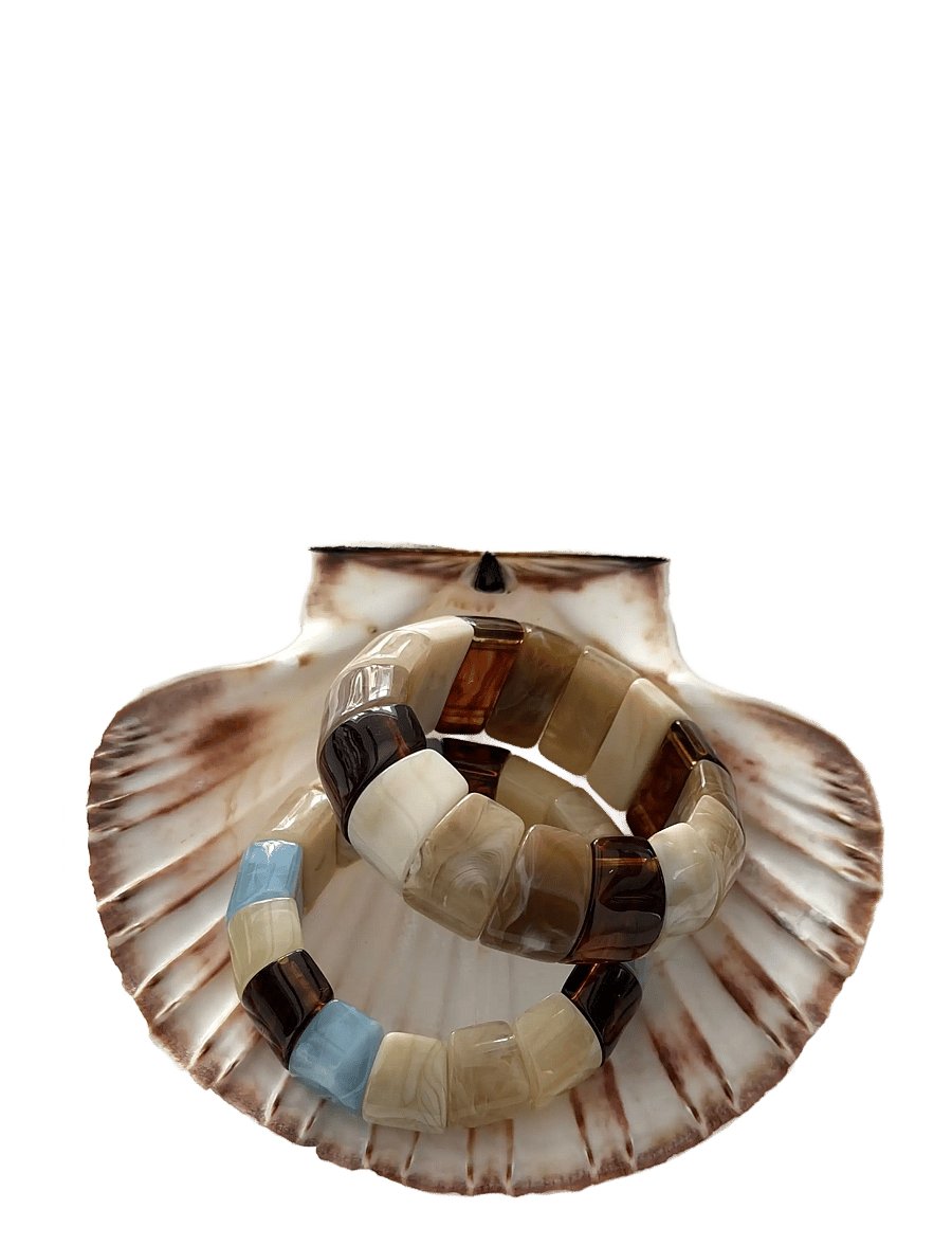 Bud To Rose - Eclipse Resin Bracelet Blue - armbånd - brown - 2