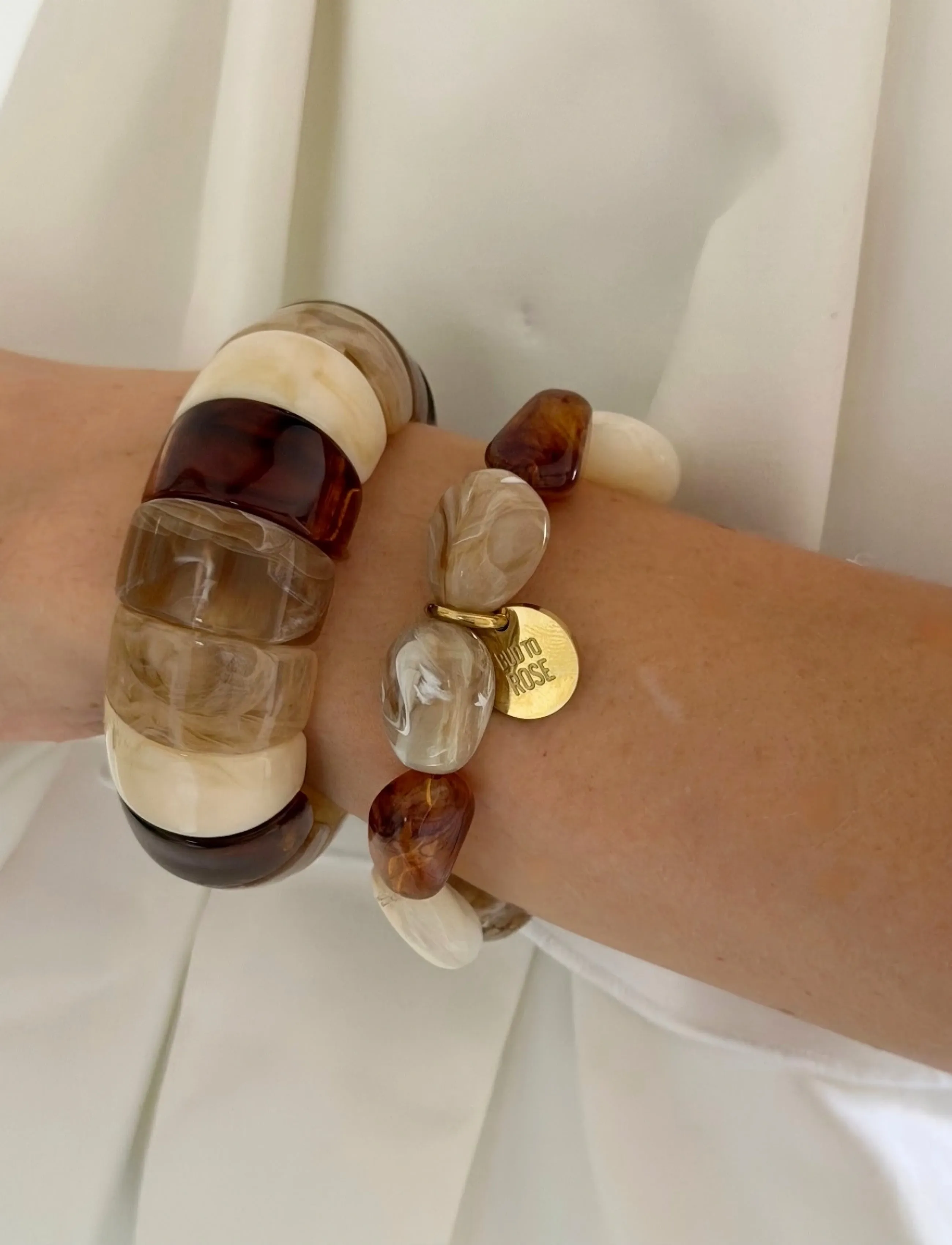 Bud To Rose - Eclipse Resin Bracelet Blue - armbånd - brown - 3