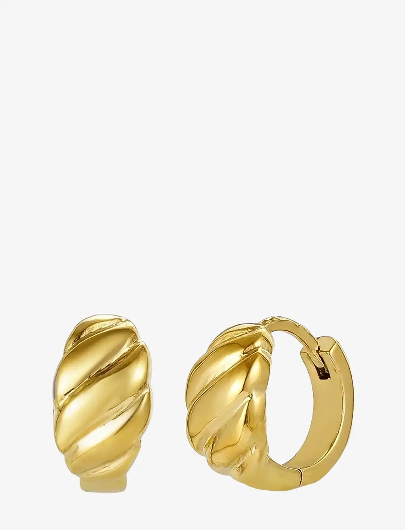 Bud to rose - Gem Earring Silver - hoops - gold - 1