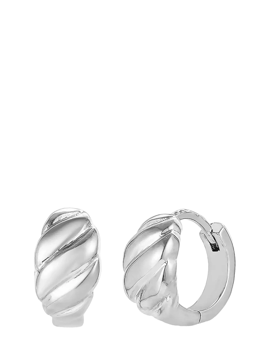 Bud To Rose - Gem Earring Silver - creoler & hoops - silver - 1