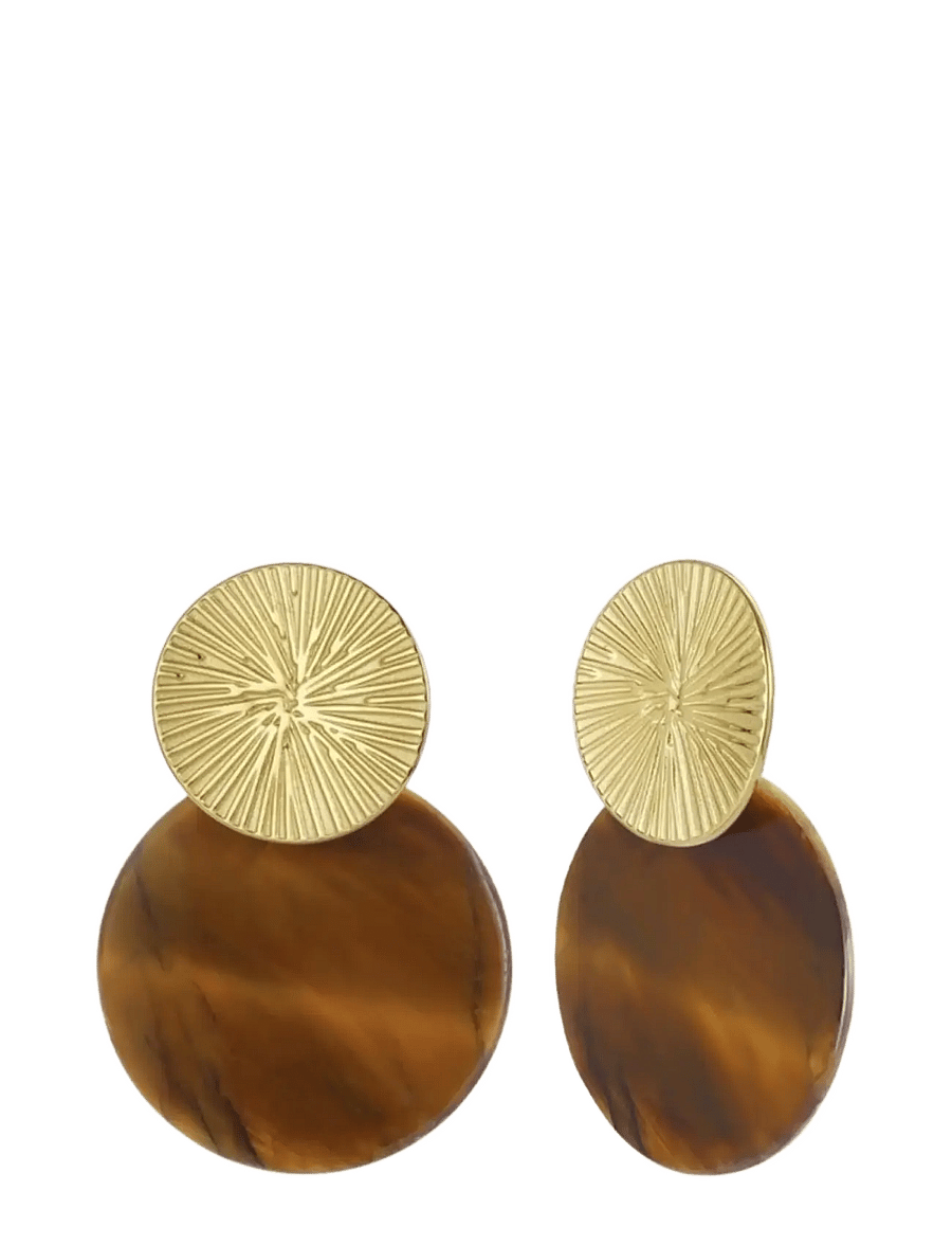 Bud To Rose - Sorrento Earring Brown/Gold - statement-ohrringe - gold - 1