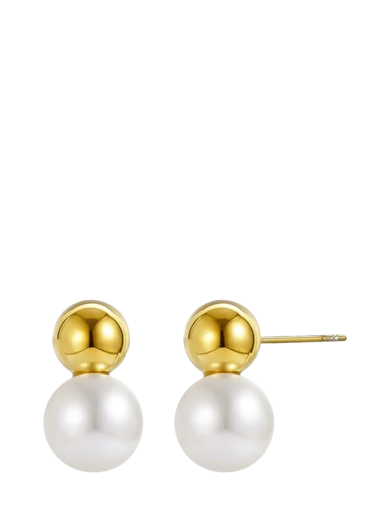 Bud to rose Maya Pearl Earring Gold - Festtøj - GOLD / multi