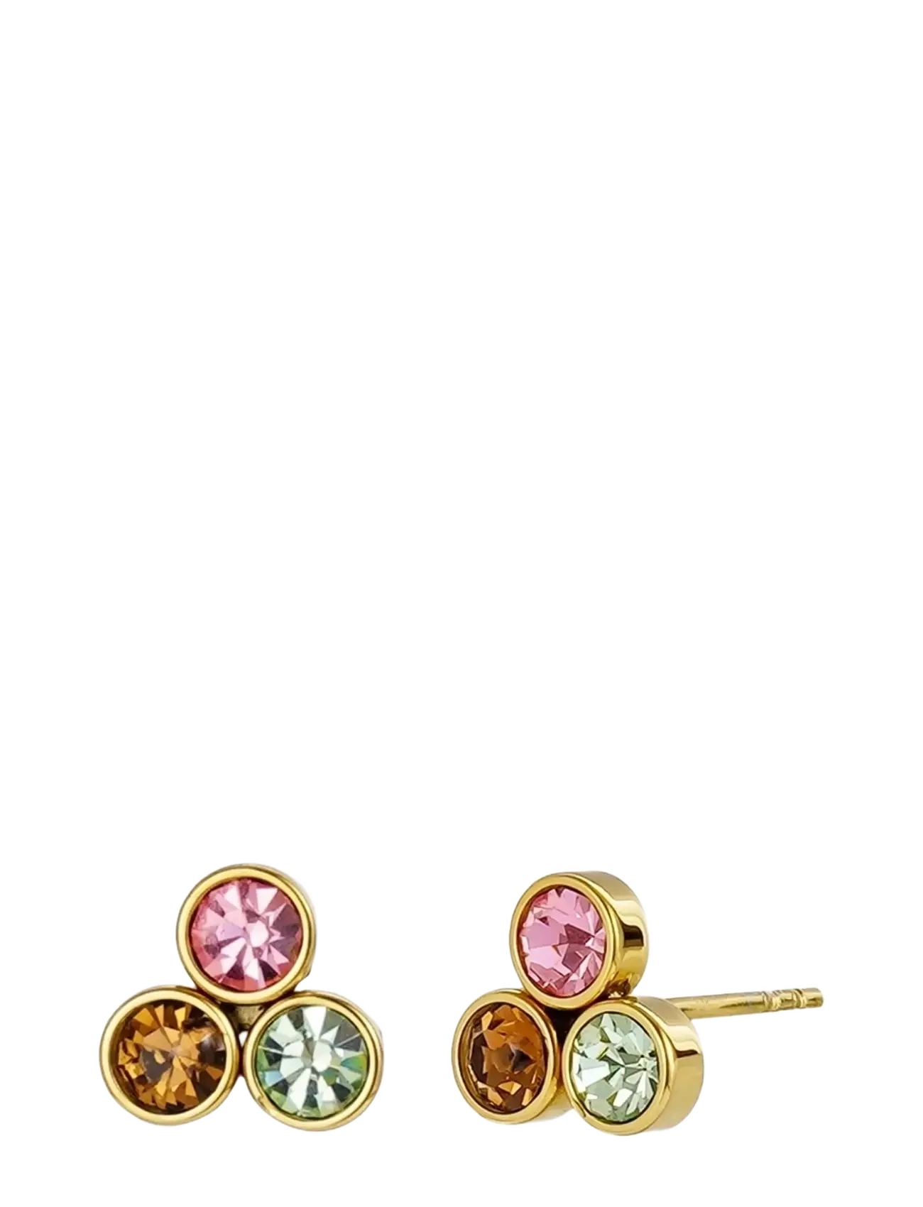 Bud to rose Lima Trio Earring Mix/Gold - Festtøj - GOLD / multi
