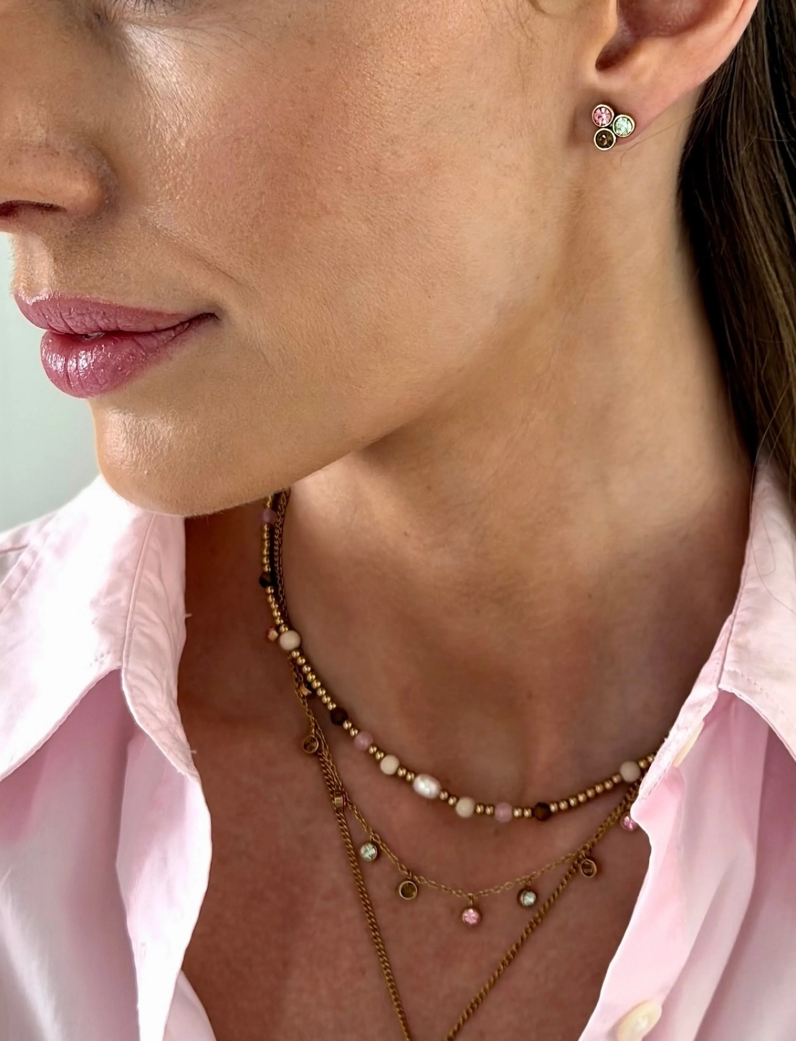 Bud To Rose Lima Trio Earring Mix/Gold, One Size, Earrings, Mehrfarbig/gemustert - Studs, Frauen