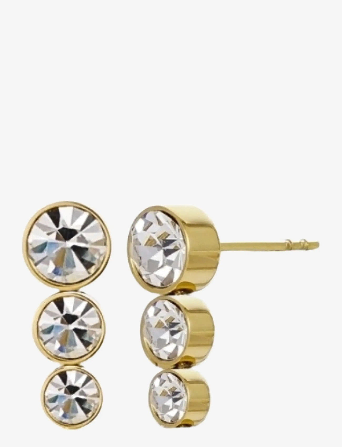 Bud to rose - Lima Earring Clear/Gold - Ørestikker - gold - 1