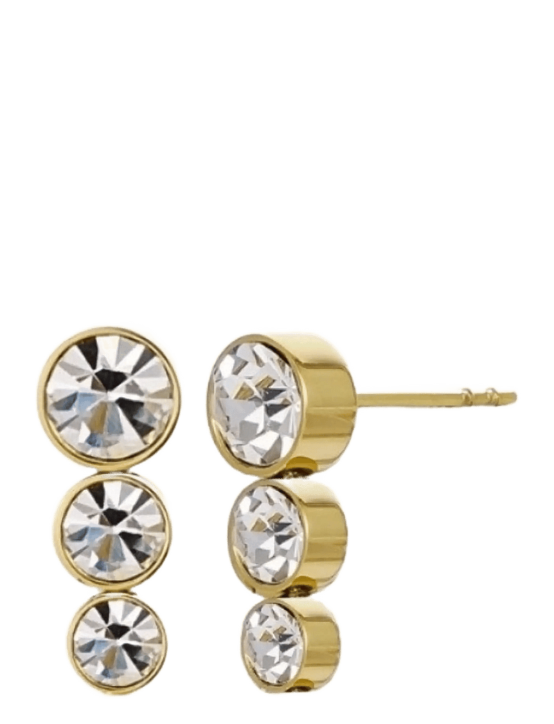 Bud to rose - Lima Earring Clear/Gold - Ørestikker - gold - 1