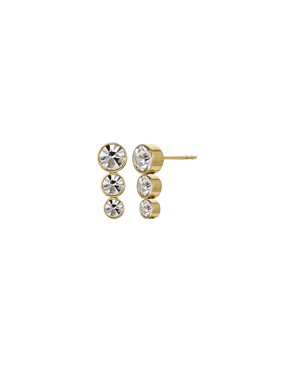 Bud To Rose - Lima Earring Clear/Gold - goujons - gold - 1