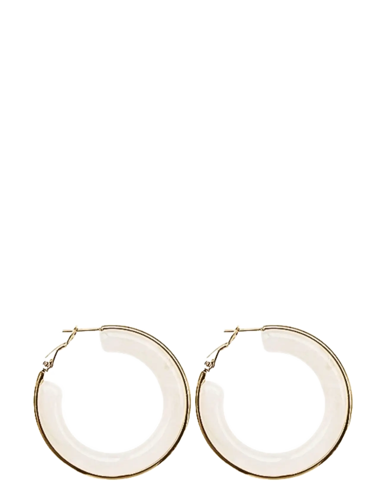Bud To Rose Halo Resin Earring Ivory, One Size, Earrings, Creme - Hoops, Frauen