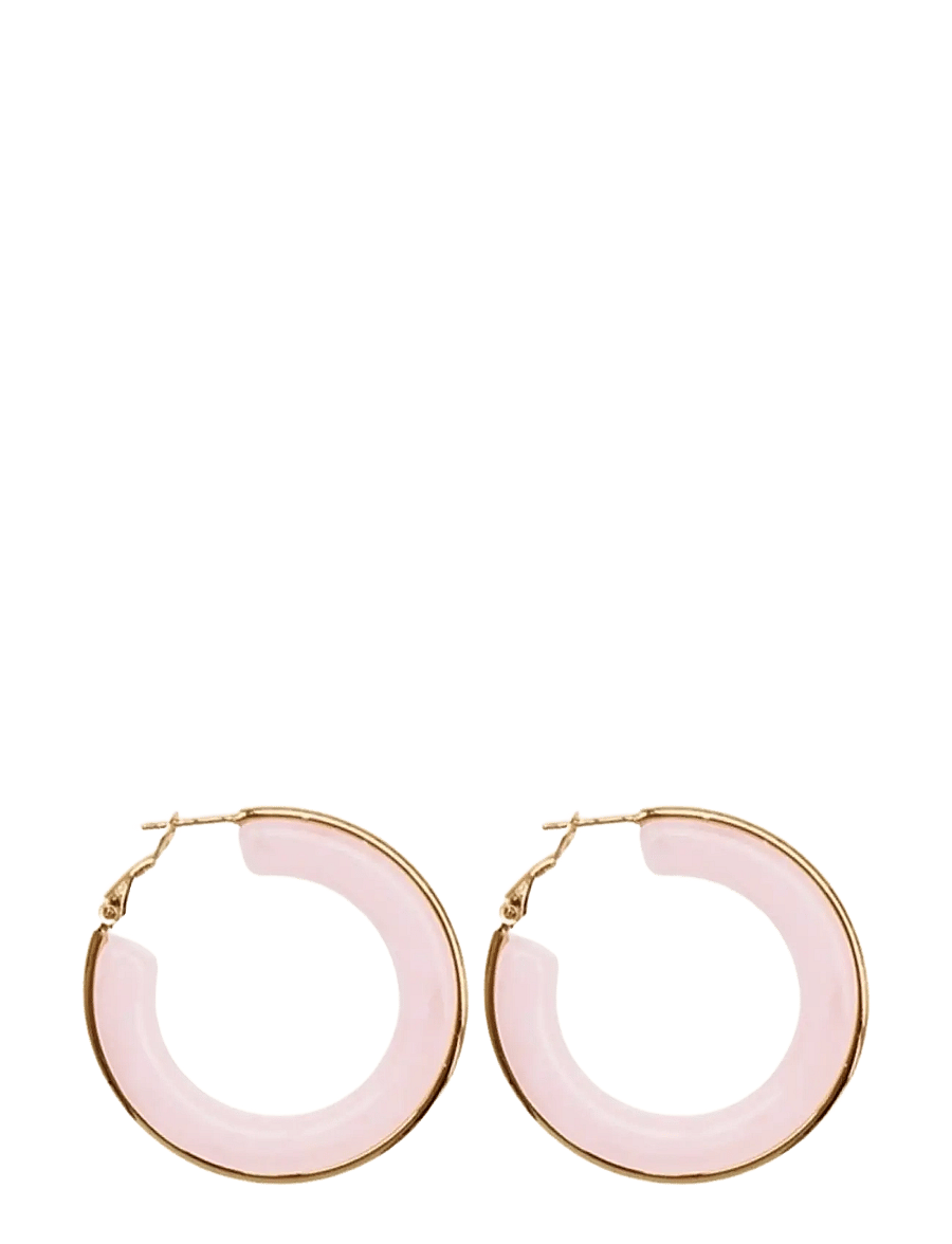 Bud To Rose - Halo Resin Earring Ivory - creoler & hoops - pink - 1