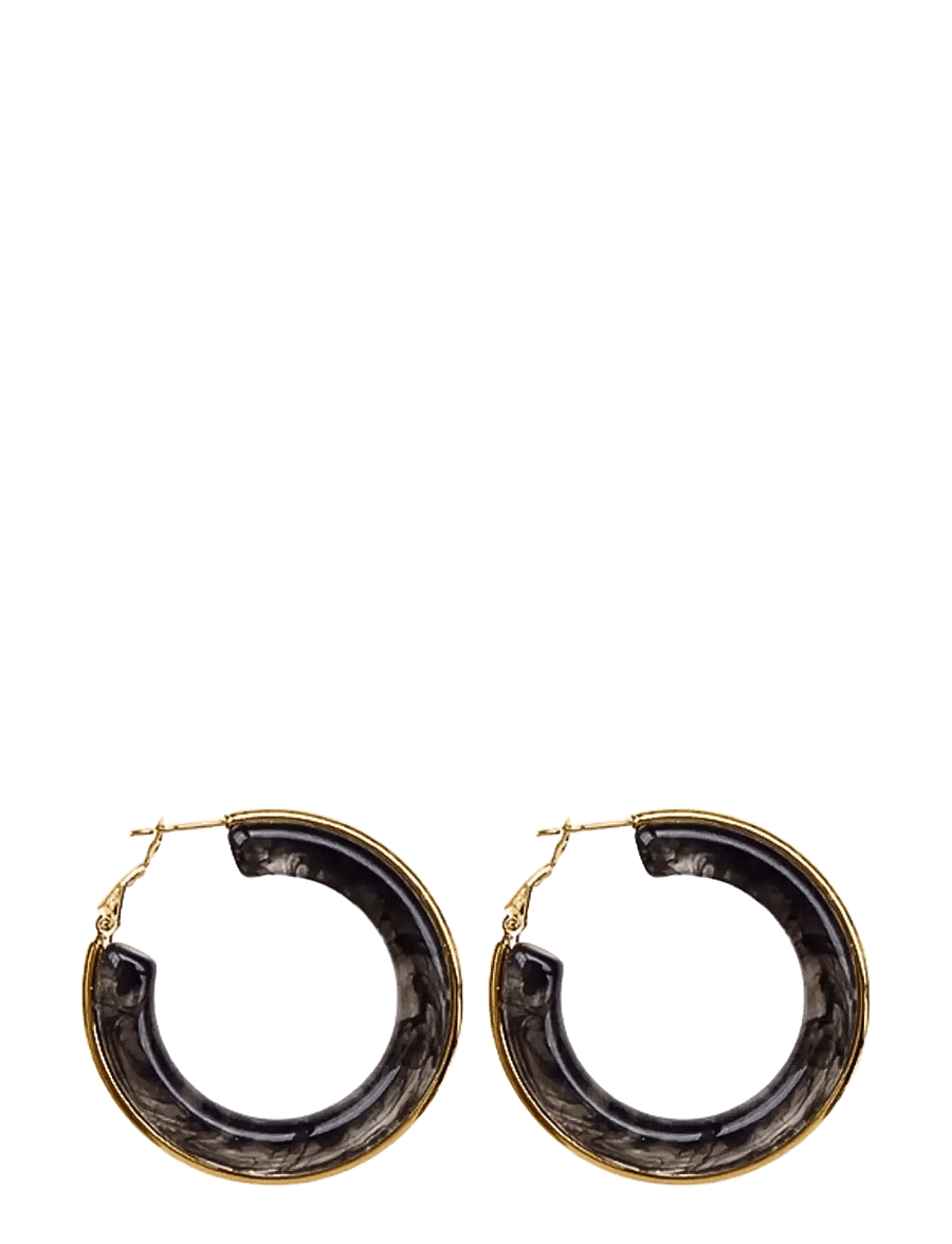 Bud To Rose - Halo Resin Earring Black - hoops kõrvarõngad - black - 1