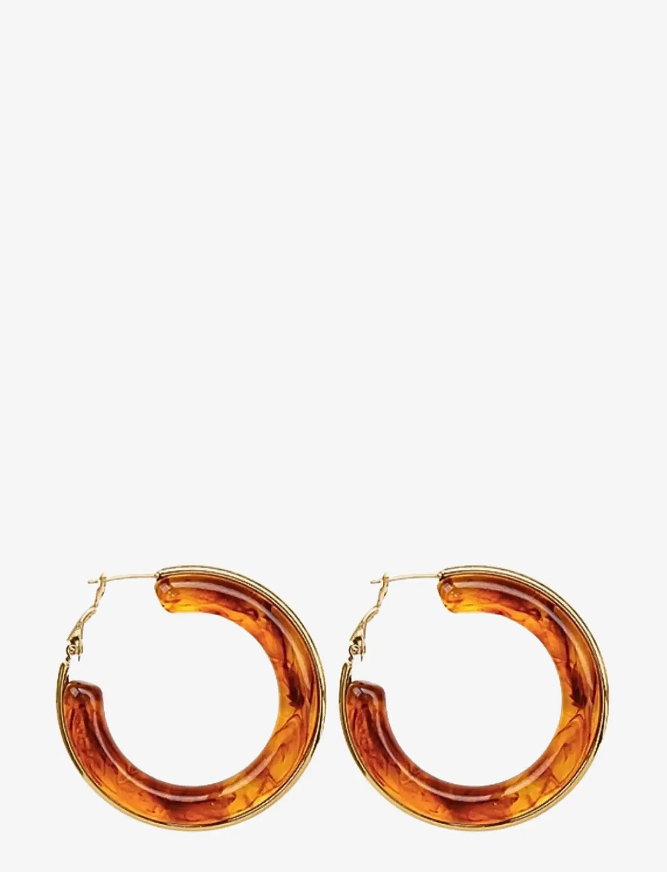 Bud to rose - Halo Resin Earring Black - creoler & hoops - brown - 1