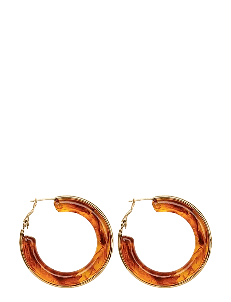 Bud to rose - Halo Resin Earring Black - hoops kõrvarõngad - brown - 1