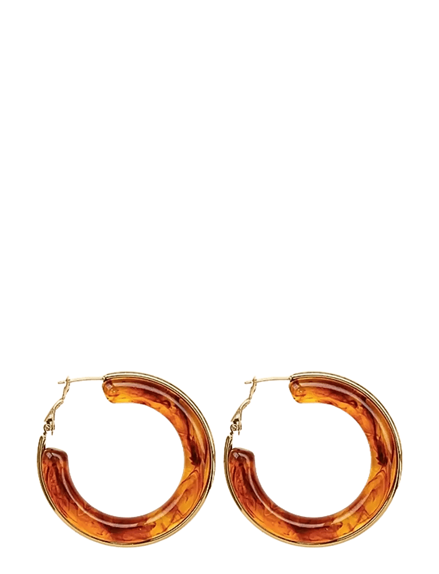 Bud To Rose - Halo Resin Earring Black - hoops kõrvarõngad - brown - 1