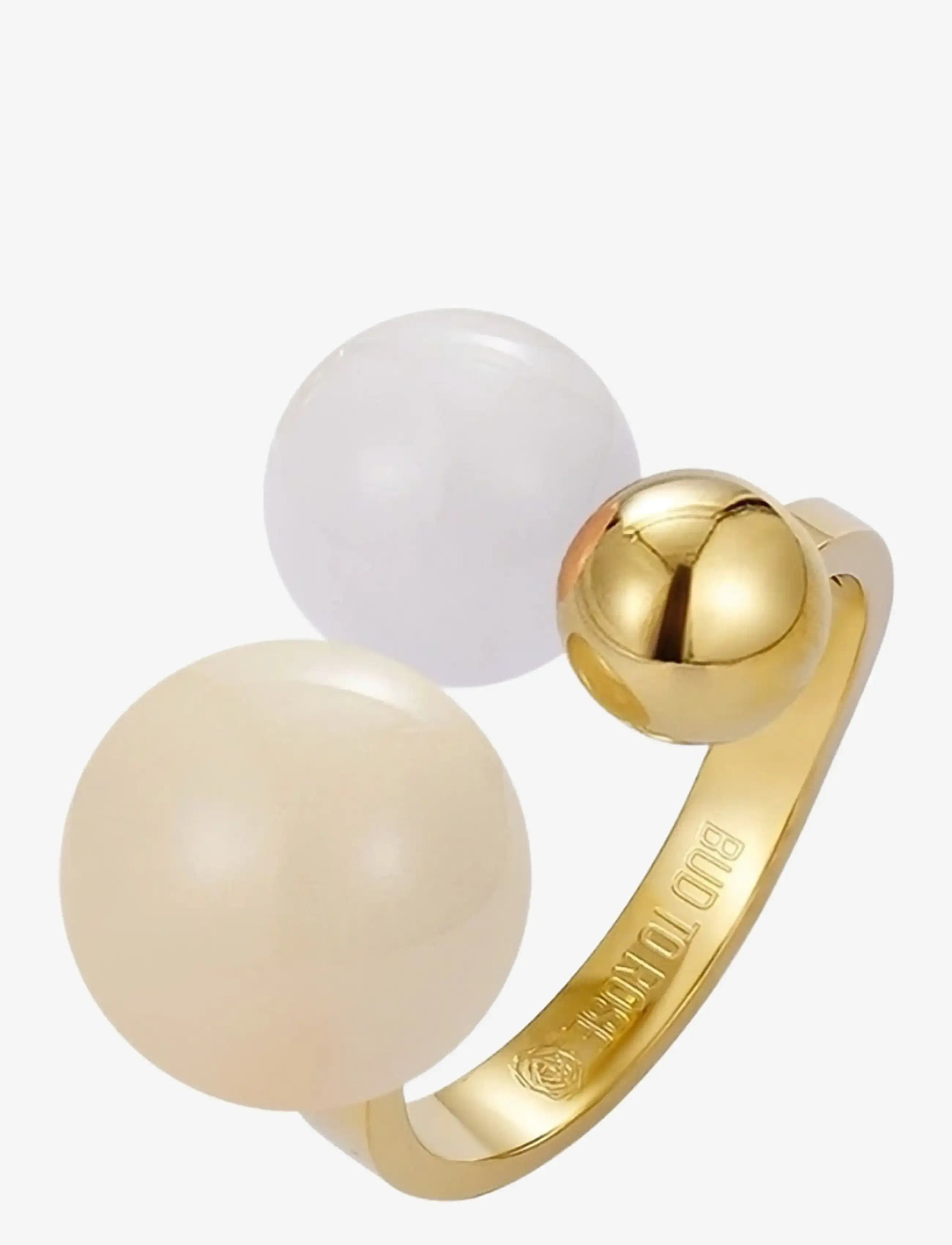 Bud to rose - Brea Enamel Ring Lt.Pink/Gold - ringe - ivory/gold - 1