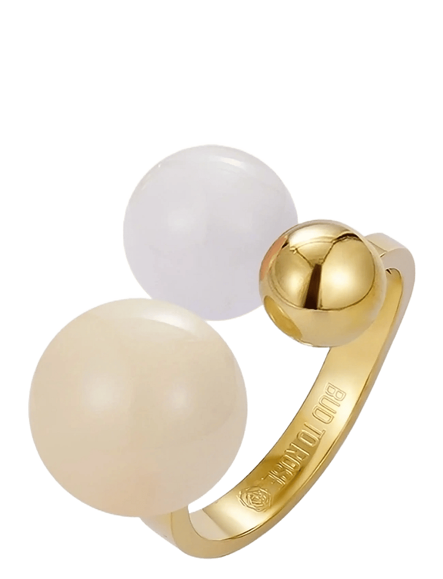 Bud To Rose - Brea Enamel Ring Lt.Pink/Gold - sõrmused - ivory/gold - 1