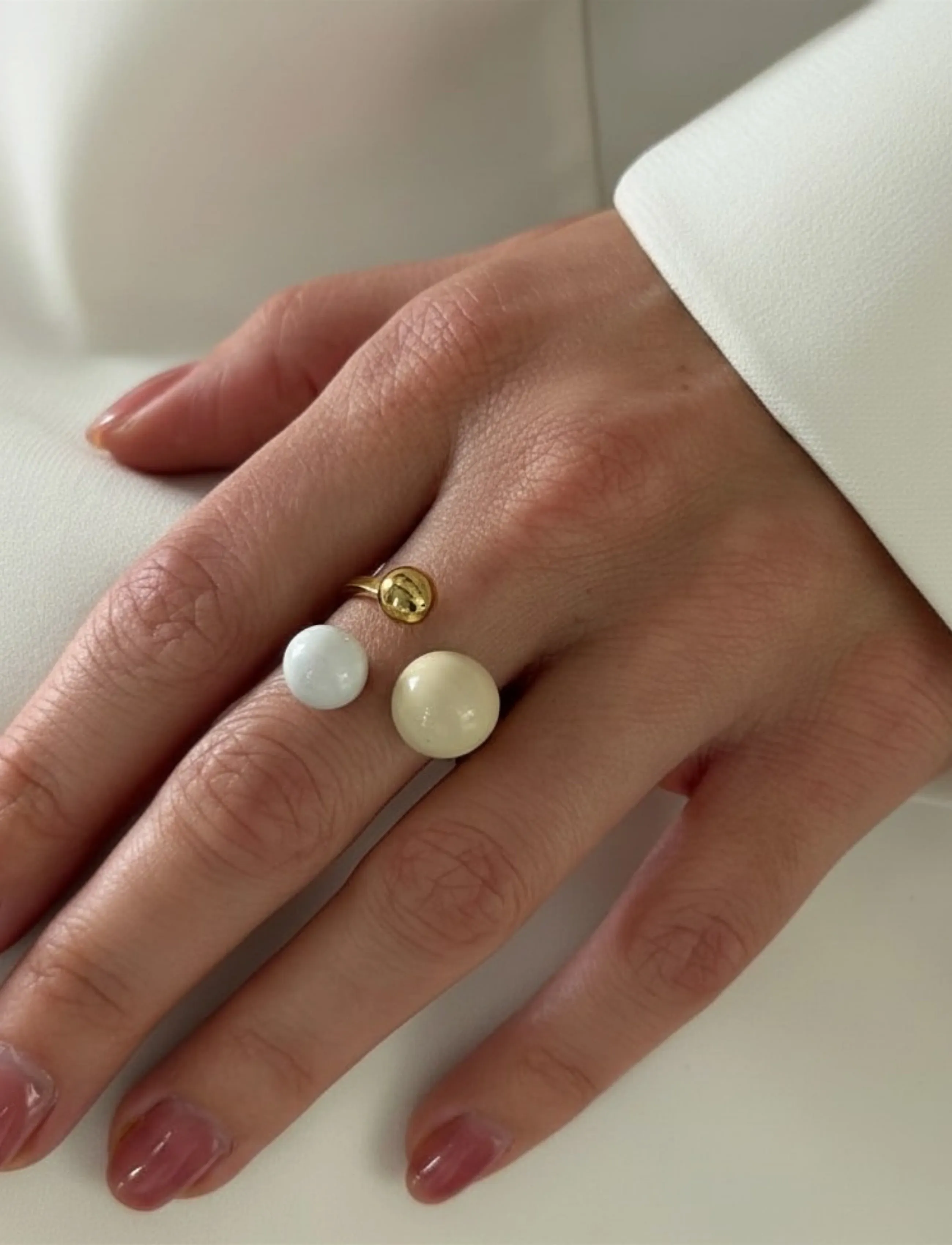 Bud To Rose Brea Enamel Ring Lt.pink/Gold, One Size, Multi/patterned, Smykker > Ringe, Dame