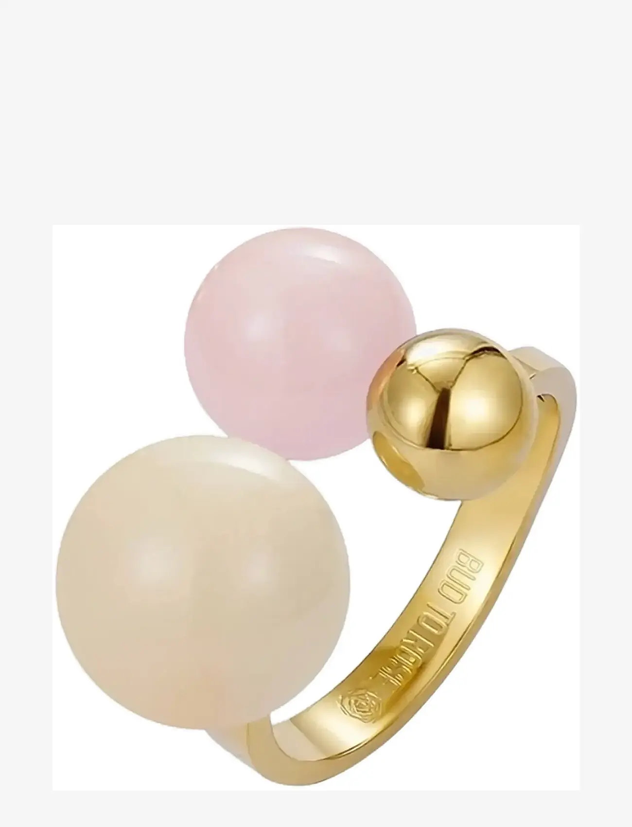 Bud to rose - Brea Enamel Ring Lt.Pink/Gold - ringe - pink/gold - 1