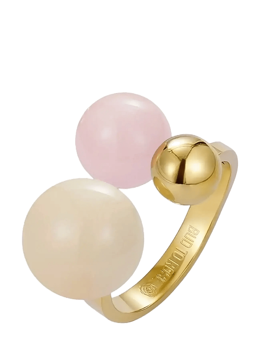 Bud To Rose - Brea Enamel Ring Lt.Pink/Gold - ringe - pink/gold - 1