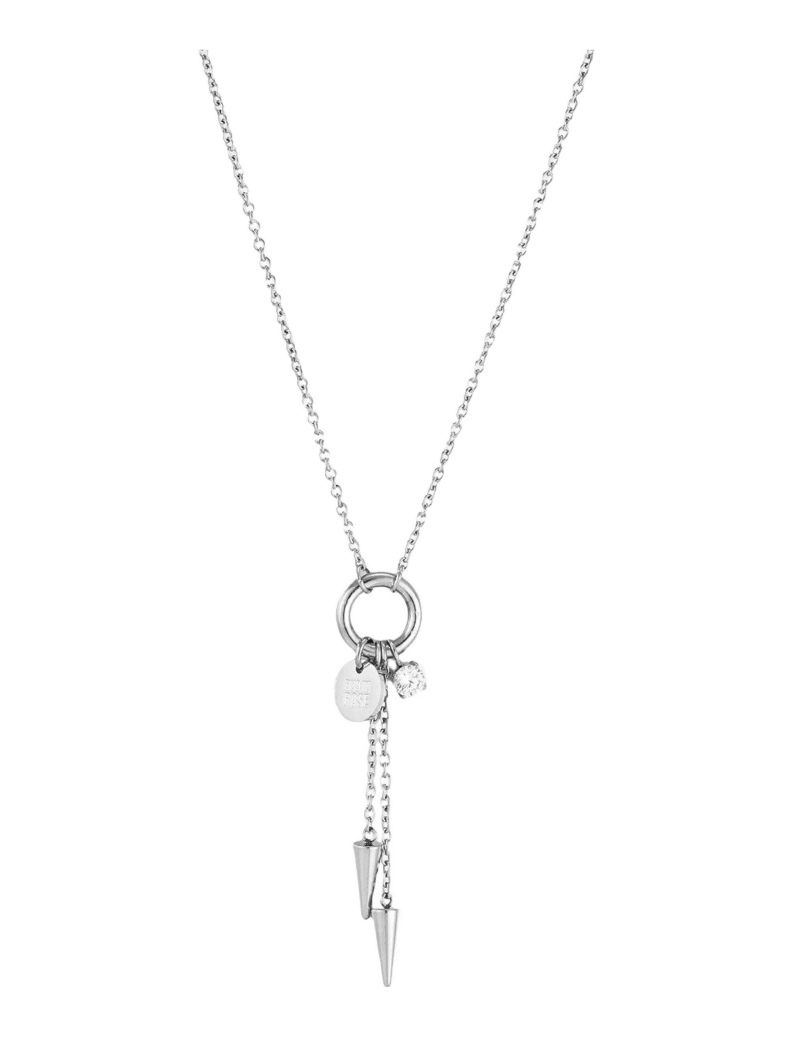 Bud To Rose Spike Short Necklace Silver - Hochzeitsgäste - SILVER / silver