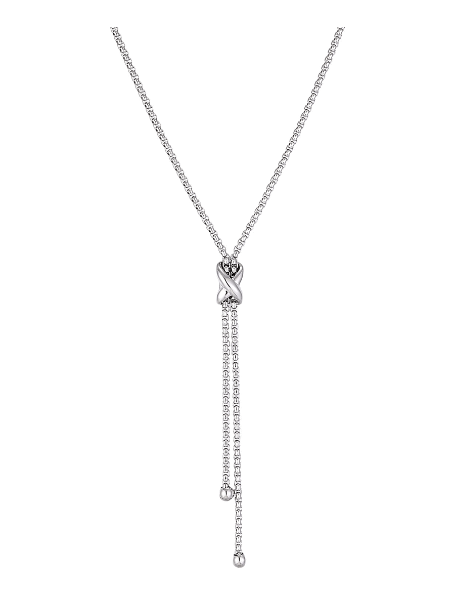Bud To Rose - Cross Necklace Silver - lenkekjeder - silver - 1
