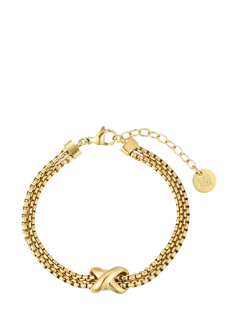 Bud To Rose - Cross Bracelet Gold - kedjearmband - gold - 1