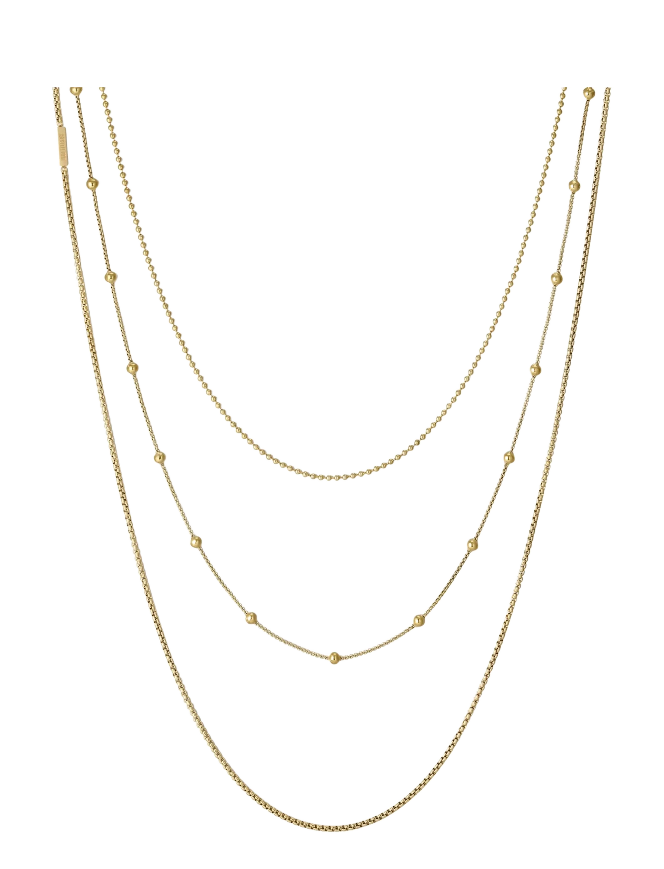 Bud To Rose Sacramento 3-Row Long Necklace Gold - Bud To Rose - GOLD / gold